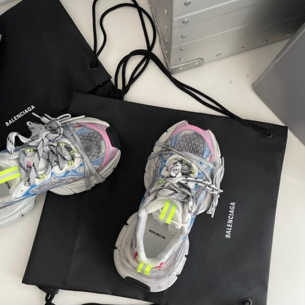 d149fb70 BLNCG Chunky Trainers with Contrast Accents - Grey/Neon Green