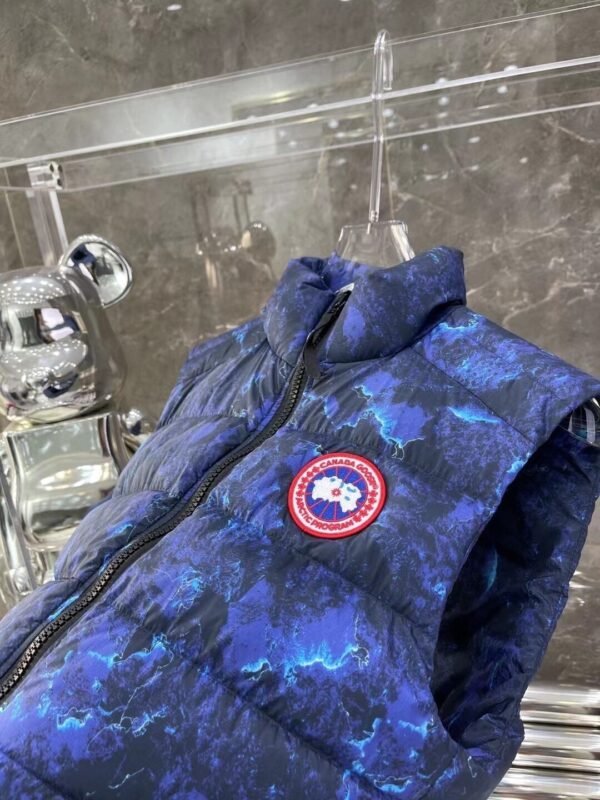 CG Quilted Puffer Jacket with Abstract Print - Navy Blue