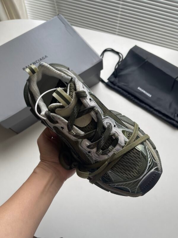 BLNCG Chunky Trainers with Panelled Design - Khaki Green