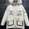 CG Utility Parka Coat with Fur-Trim Hood - White