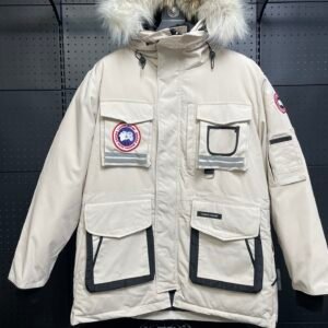 CG Utility Parka Coat with Fur-Trim Hood - White