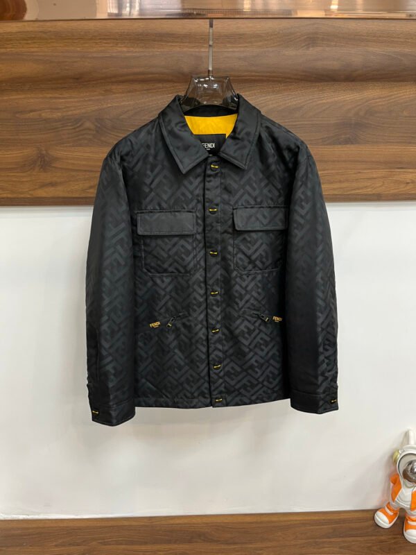 FND All-Over Monogram Button Front Jacket