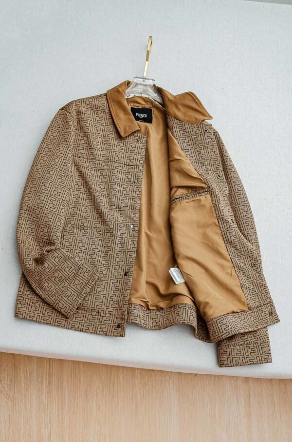 FND Monogram Snap-Button Jacket - Brown