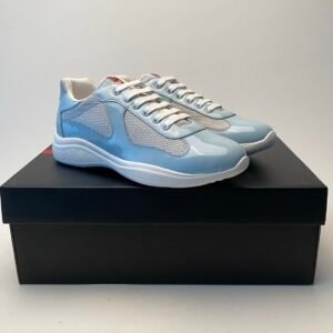 PRDA Trainers with Mesh Panels and Contrast Smooth Overlays - Light Blue