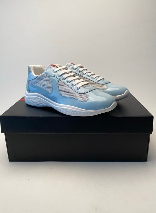 PRDA Trainers with Mesh Panels and Contrast Smooth Overlays - Light Blue