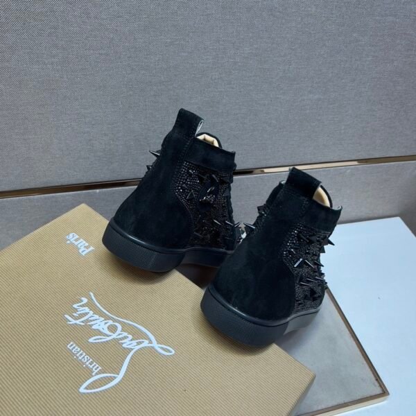 CLB High-Top Trainers in Black with Studded Toe and Side Panels