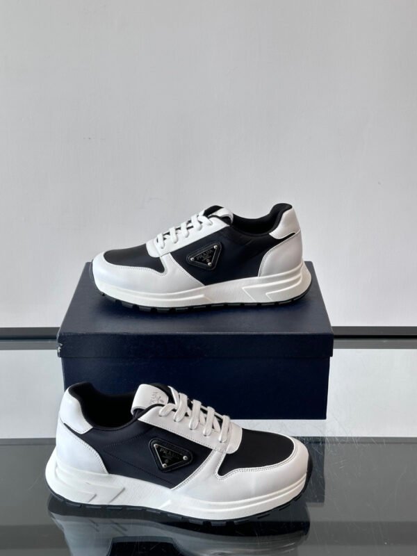 PRADA Low-Tap Trainers with Black and  White Contrast Panels