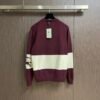 BRBY Color-Block Crew Neck Jumper - Burgundy