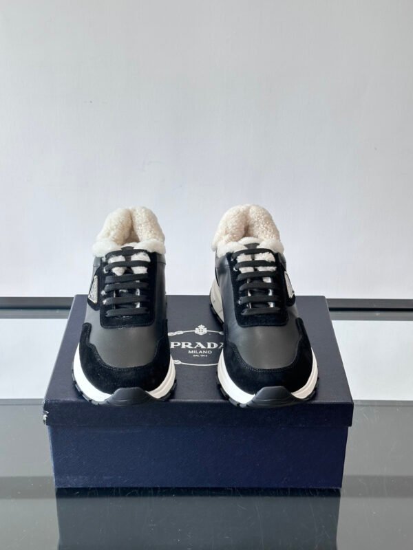 d66a036c PRDA Low-Top Trainers with Plush Lined Collar - Black