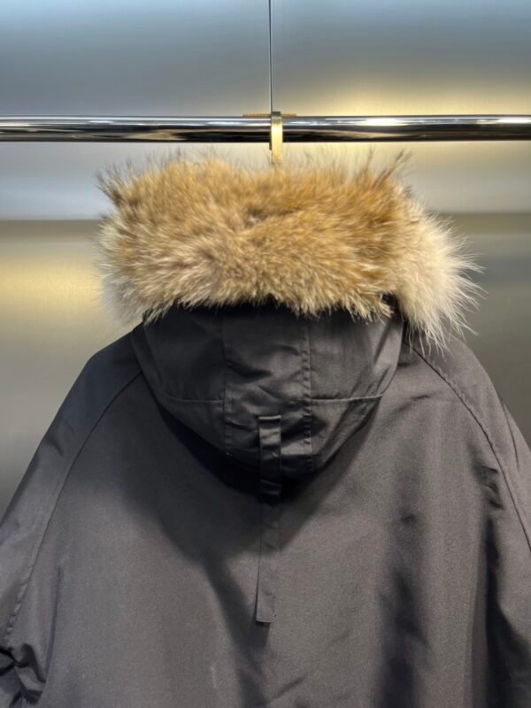 CG Fur-Trim Hooded Jacket with Utility Pockets - Black