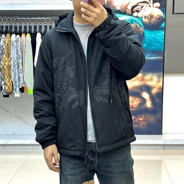 BRBY Hooded Zip-Up Jacket - Black