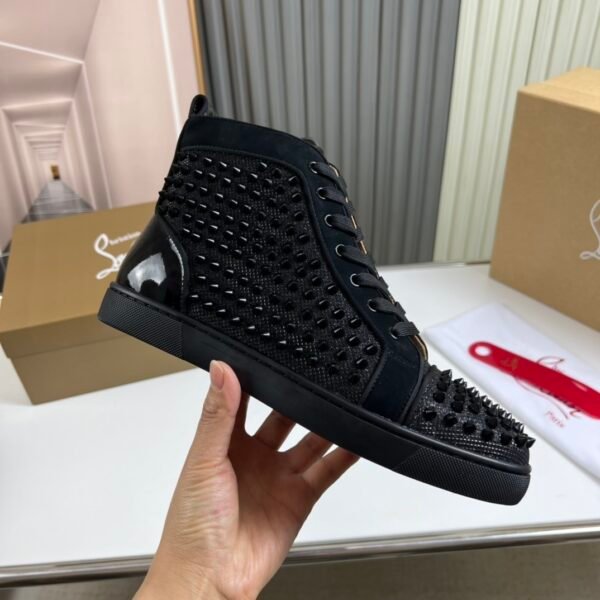 CLB High-Top Trainers in Black with All-Over Stud Panel Details