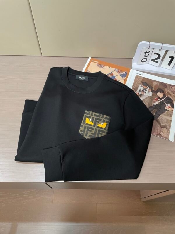 d83ad9dc FND Crew Neck Jumper with Graphic Eye Detail - Black