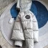 CG Hooded Zip-Up Puffer Jacket - Silver Grey