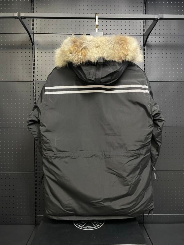 CG Utility Parka Coat with Fur-Trim Hood - Black