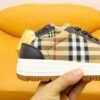 BRBY Trainers with Check Panels and Contrast sole - Beige/Black