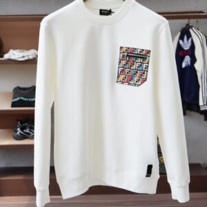 FND Crew Neck Jumper with Contrast Zip Pocket Detail