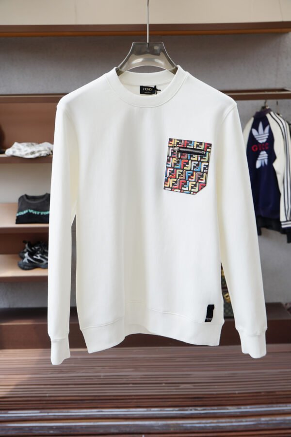 FND Crew Neck Jumper with Contrast Zip Pocket Detail