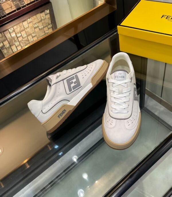 dbd70bd4 FND Low-Top Trainers with Logo Panel - White / Light Grey