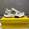 FND Low-Top Chunky Trainers with All Over Pattern - White/Brown