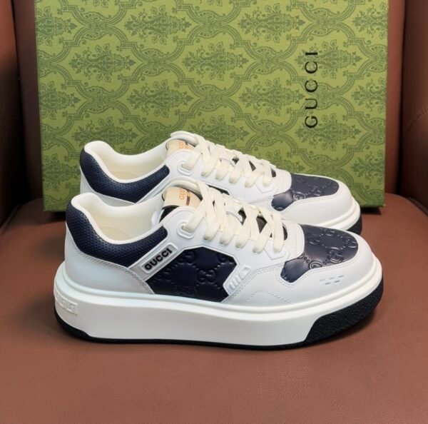 GCCI Trainers with Navy Embossed Monogram