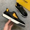 FND Black Trainers with Contrast Yellow Panels