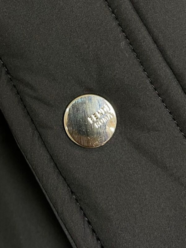 FND Snap-Button Jacket with Contrast Patterned Lining - Black