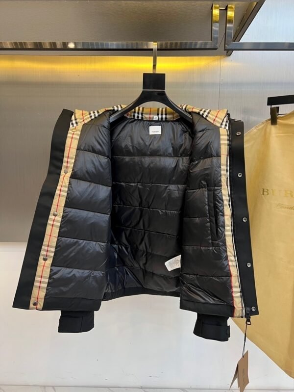 BRBY Hooded Jacket with Check Lining - Black