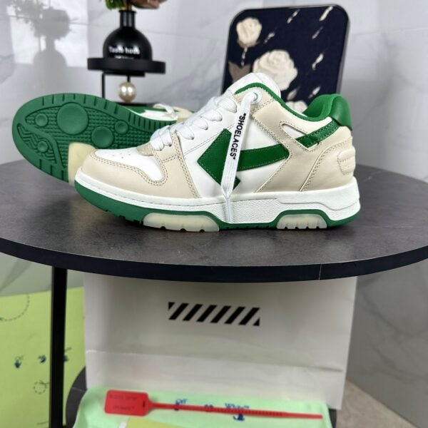 OFFW Trainers with Green Contrast Panels