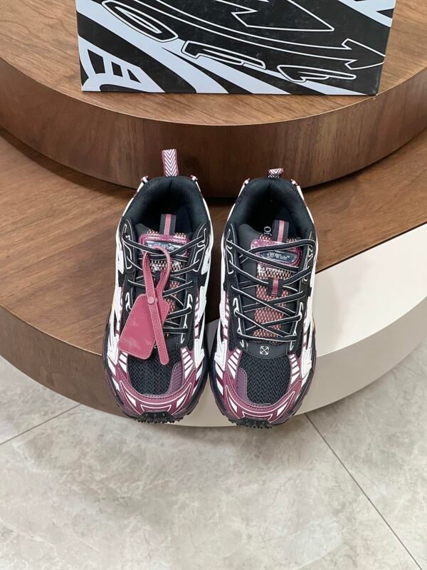 dfa03c29 OFFW Mesh Trainers with Graphic Panel Details - Burgundy/Black