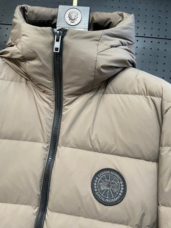 CG Hooded Zip-Up Puffer Jacket - Beige