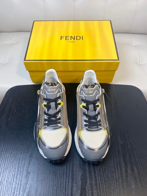 dfdd3bda FND Chunky Trainers with Contrast Panels - Grey/Yellow