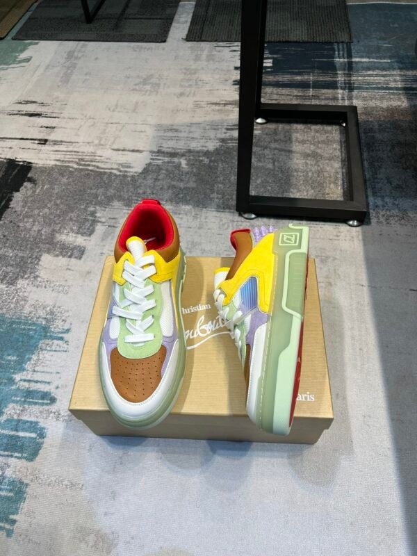 CLB Trainers with Multicolour Panel Details and Studded Heel