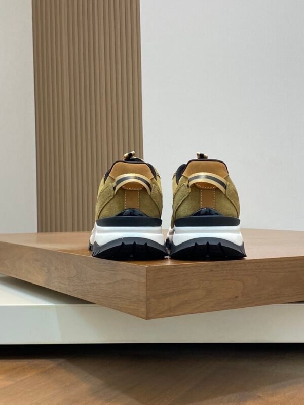 BRBY Trainers with Contrast Check Panels - Olive Green