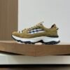 BRBY Trainers with Contrast Check Panels - Olive Green