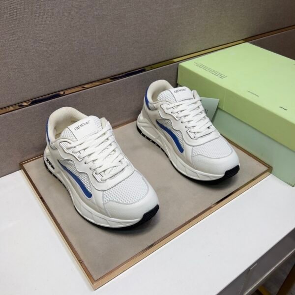 OFFW White Trainers with Blue Accent
