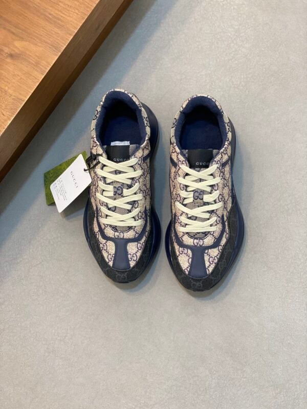 e24df23b GCCI Trainers with All-Over Monogram Pattern - Navy/Beige