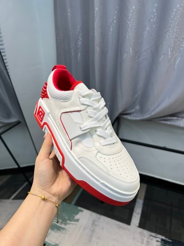 e26be6e6 CLB Trainers with Multi-Panel Details and Studded Heel - Red/White