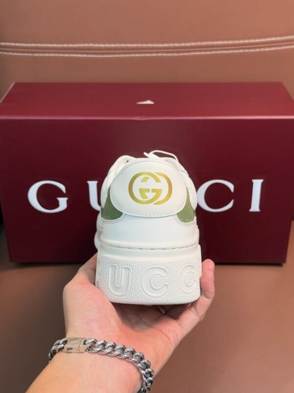 GCCI Trainers with Olive Contrast Panels and Monogram Pattern