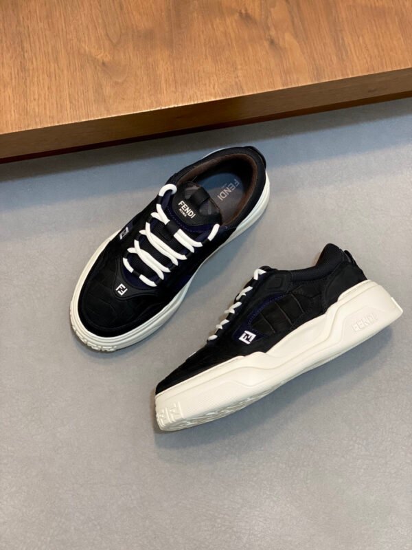 e36d82fc FND Low-Top Chunky Trainers with Raised Panel Detail - Black