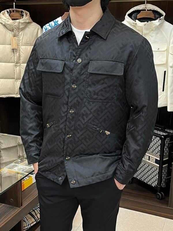 FND All-Over Monogram Button Front Jacket