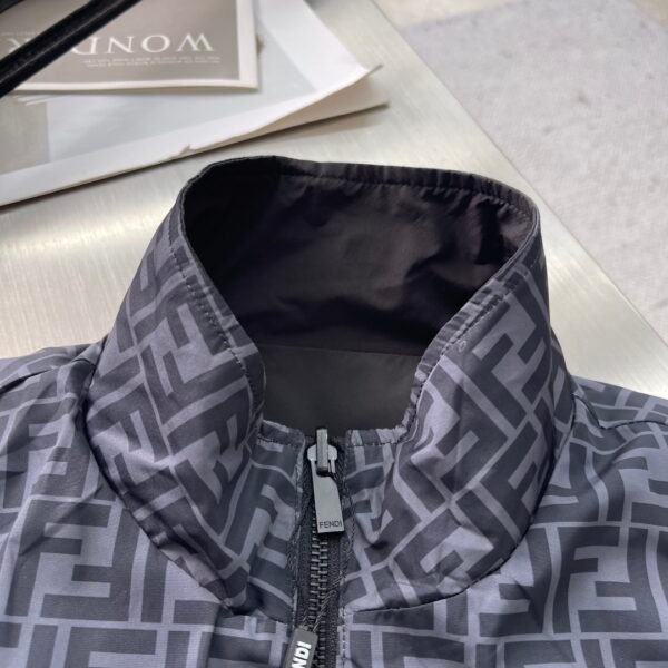 FND Reversible Monogram Gilet with Zip-Front - Black