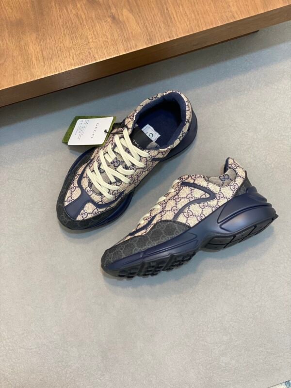 e516c78a GCCI Trainers with All-Over Monogram Pattern - Navy/Beige