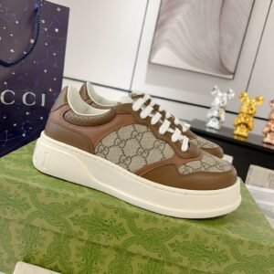 GCCI Low-Top Monogram Trainers - Brown