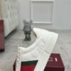 GCCI Trainers with Side Stripe and Embossed Pattern - White