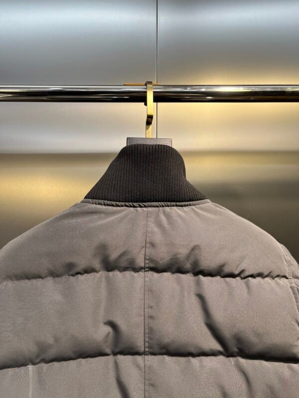 CG Puffer Jacket with Ribbed Collar - Grey