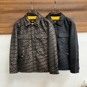 e798c8b5 FND All-Over Monogram Button Front Jacket