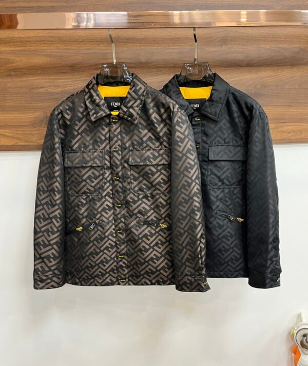 FND All-Over Monogram Button Front Jacket