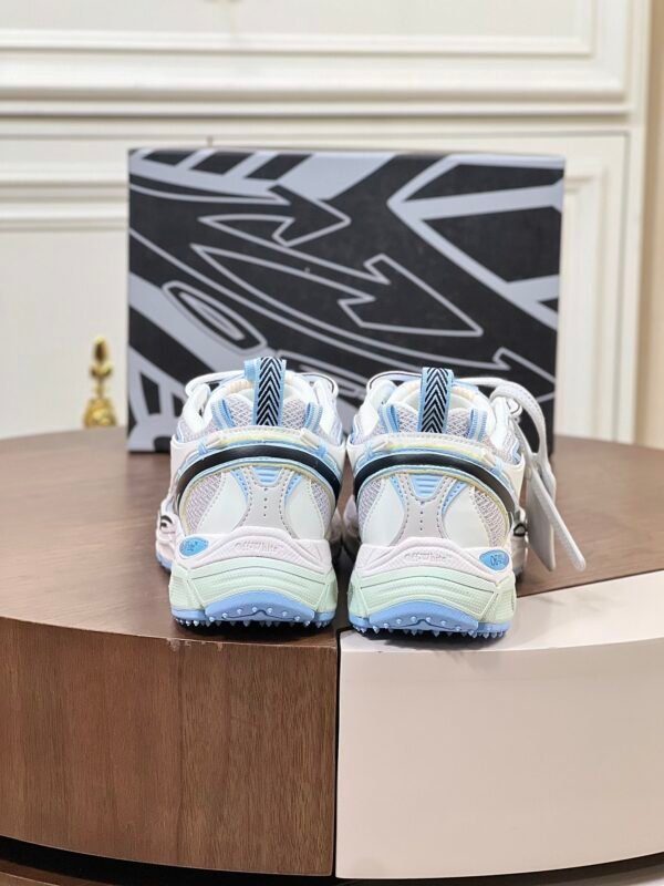 OFFW Mesh Trainers with Graphic Panel Details - White/Ice Blue