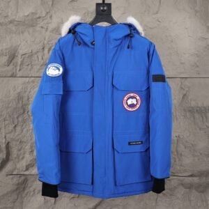 CG Utility Parka Coat with Fur-Trim Hood - Blue